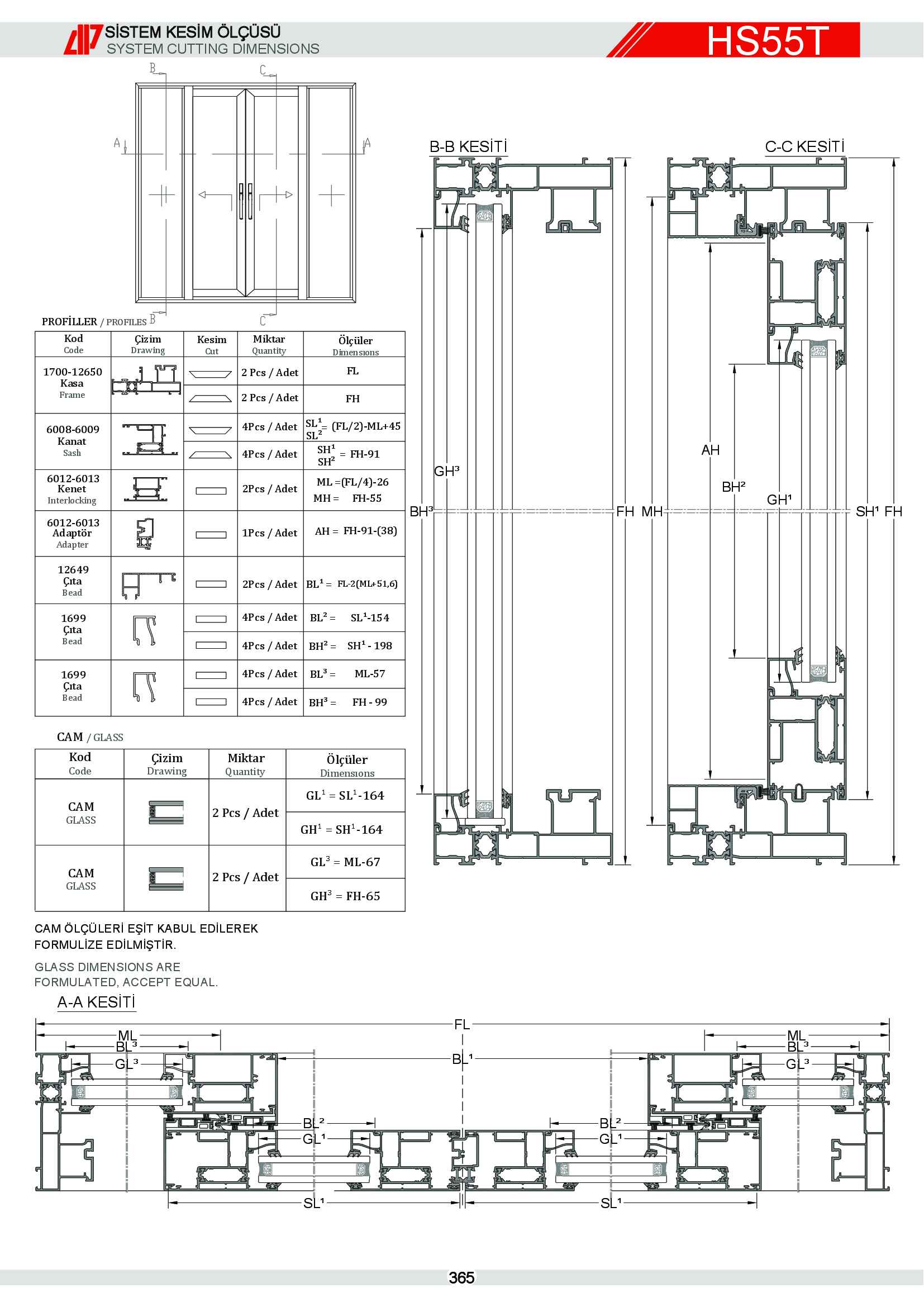 HEBESCHİEBE SÜRME ALÜMİNYUM 73